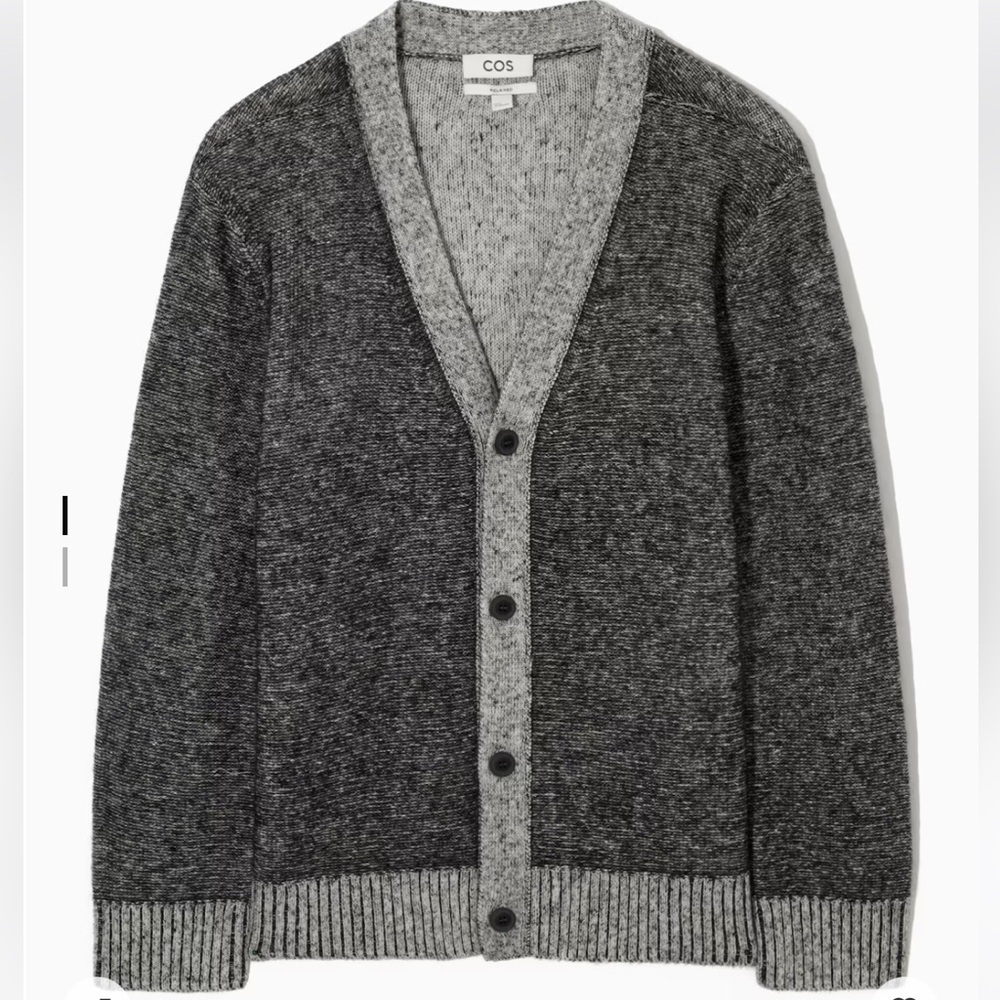 COS Contrast Trim Wool Blend Cardigan Medium